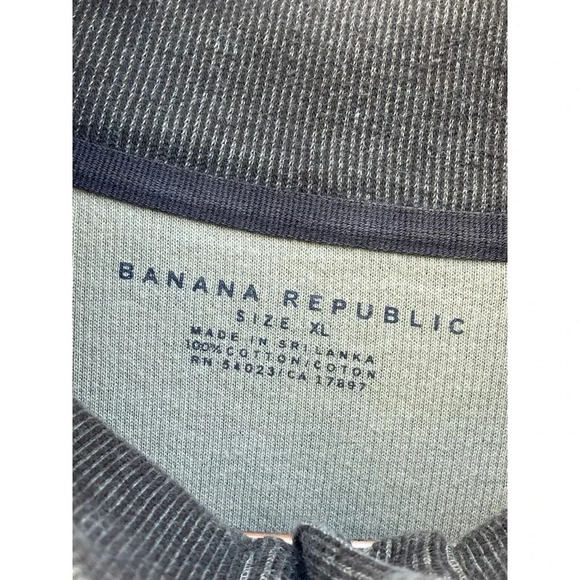 Banana Republic Mens Pullover Long Sleeve Button Popover Sweatshirt Brown Sz XL - Picture 9 of 9